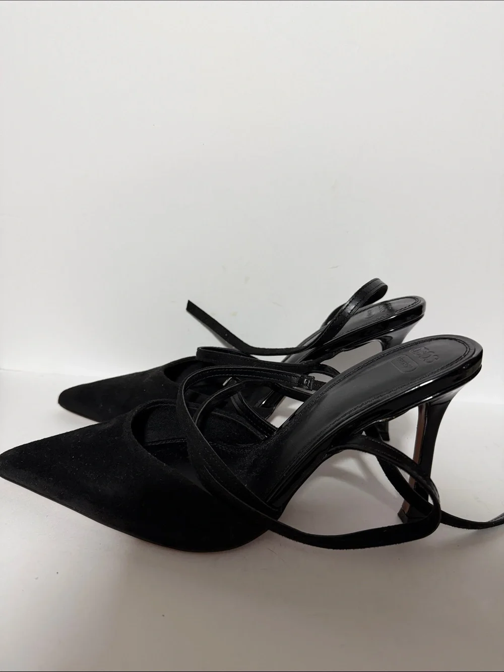 ASOS Black Pointed Toe Lace-Up Heels